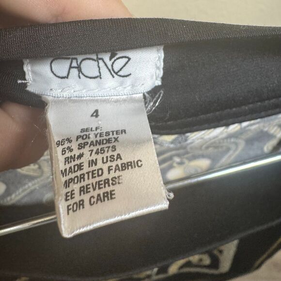 Vintage Cache Faux Wrap Mini Skirt Size 4 Retro Y2k Tassel Rope Print Baroque - Picture 5 of 7